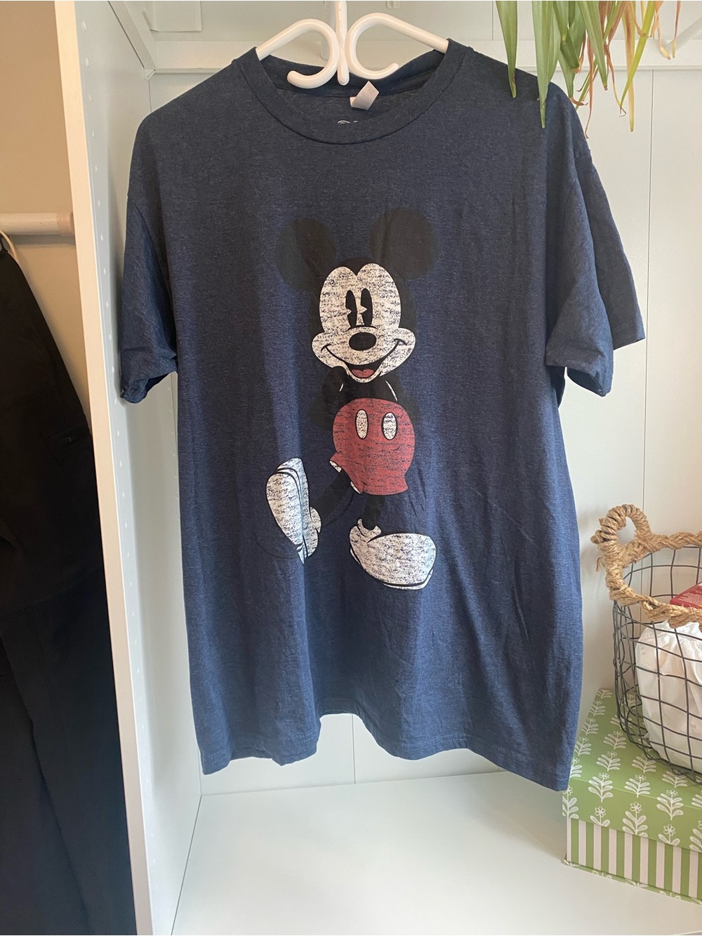 Disney Navy Short-Sleeve Mickey Graphic Tee with Red Accent